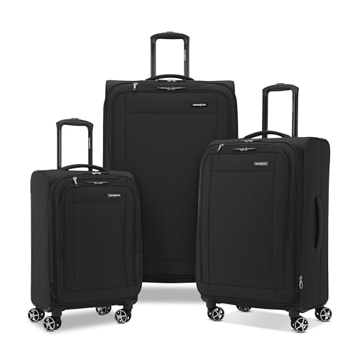 Samsonite Saire LTE Softside Expandable Luggage with Spinner Wheels, 3-Piece Set (20/25/28), Caribbean Blue