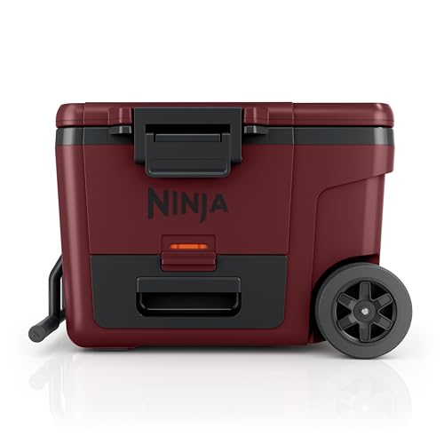 Ninja | Cooler | FrostVault 45QT Cooler with Wheels | Insulated with Temp Dry Storage Drawer | Keeps Ice Cold for Days | for The Beach, Camping, Picnics & More | Lakeshore Blue | FB245BL