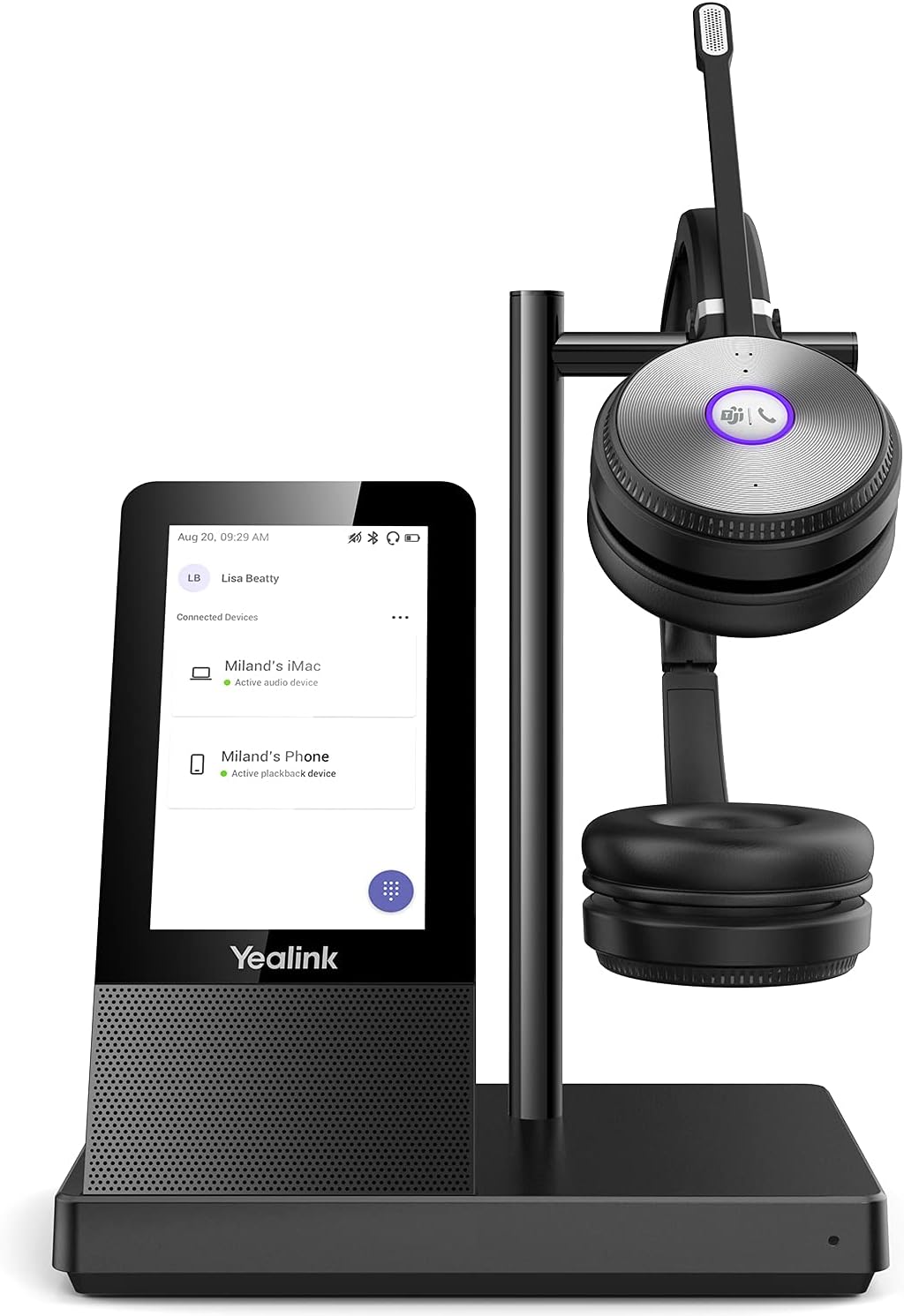 Yealink WH66 Wireless Headset Bluetooth with Microphone DECT Headset for Office VoIP Phone IP Phone with Zoom Teams Certified Workstation for SIP Phone UC Communication
