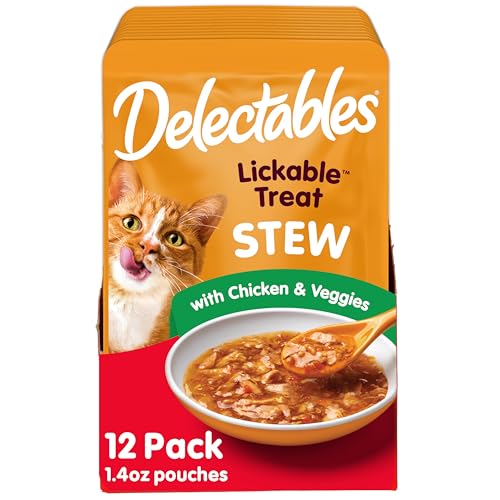 Hartz Delectables Stew Lickable Wet Cat Treats for Adult & Senior Cats, Variety Pack, 30 Count