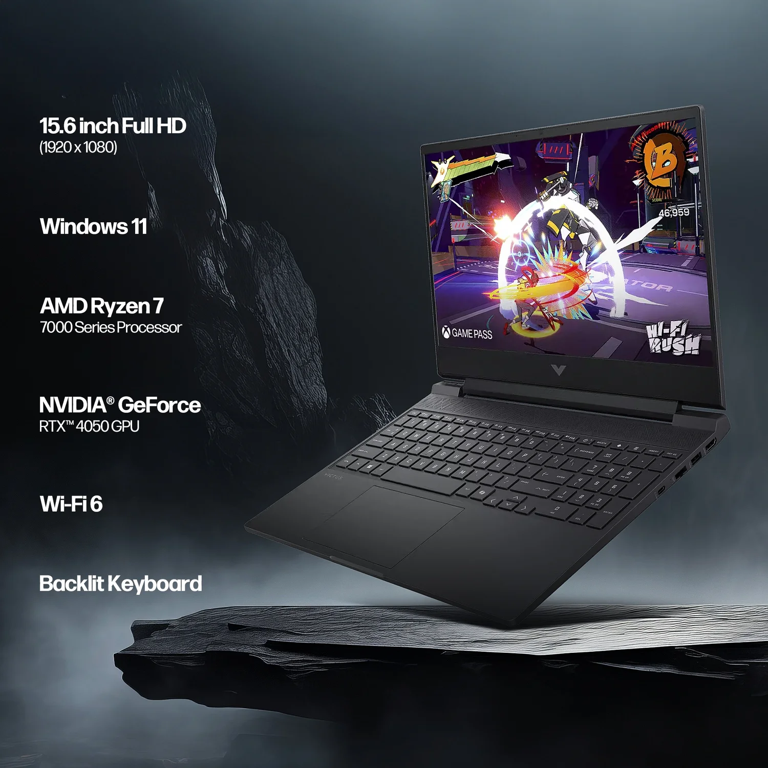 HP Victus 15.6" FHD 144Hz Gaming Laptop - AMD Ryzen 7 7445HS, 64GB RAM, NVIDIA RTX 4050 GPU, 2TB SSD, Backlit Keyboard, Wi-Fi 6E, Bundle with Mytrix Accessorie, Mica Silver, Windows 11 Pro