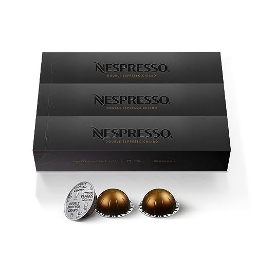Nespresso Capsules Vertuo, Double Espresso Scuro, Dark Roast Espresso Coffee, 30-Count Coffee Pods, Brews 2.7oz