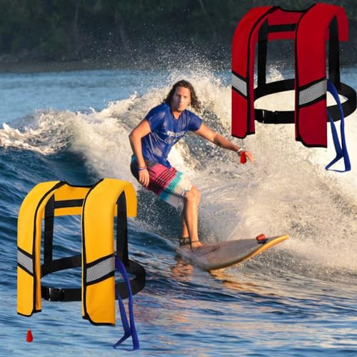 Snorkel Vest, Portable Inflatable Swim Vest Jackets for Snorkeling Swimming Diving Safety,Manual Inflatable Men's Women's Adjustable Vest for Swimming Fishing Outdoor Water Sports (330LB)