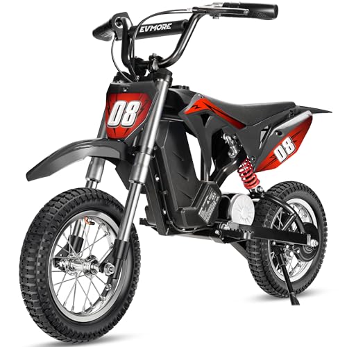 36V 350W Kids Electric Dirt Bike - Fast Speed Electric Motorcycle Up to 16 MPH & 10 Miles Long-Range, 3-Speed Modes, Twist Grip Throttle, Dual Suspension & Brakes for Kids Ages 5-8
