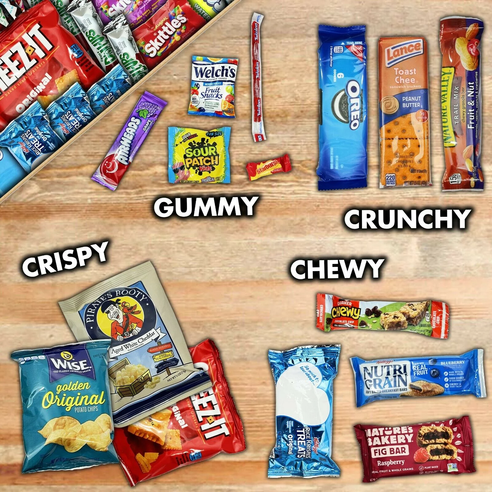 Fun Flavors Box Gluten Free Snacks Care Package - 20 Snacks Variety Assortment of Chips, Fruit Snacks, Applesauce, Popcorn Snack Gift Box