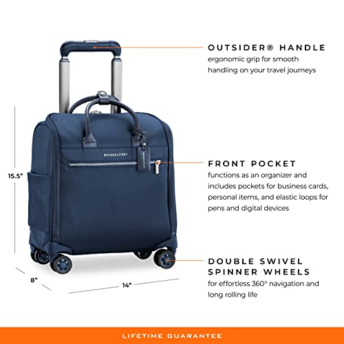 Briggs & Riley Rhapsody Softside Underseat Carry On Cabin Spinner, Black, Wide 16-Inch