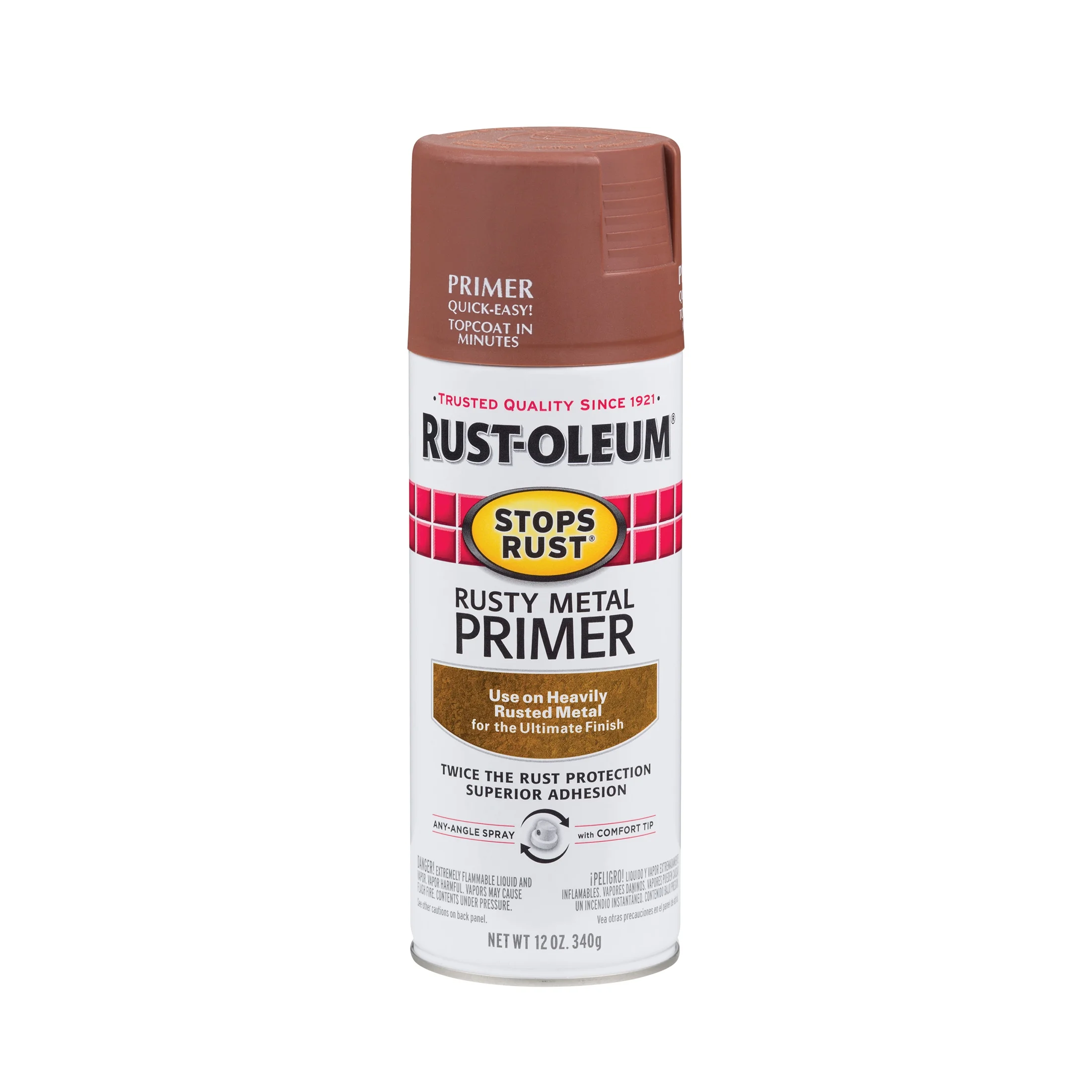 Rusty Metal Primer, Rust-Oleum Stops Rust Flat Spray Paint, 12 oz, 6 Pack