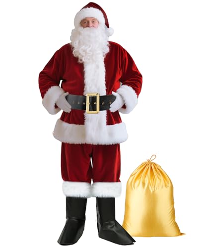 SHEJIZE Santa Claus Costume for Men Santa Costume Santa Suit Adults Men Santa Outfit