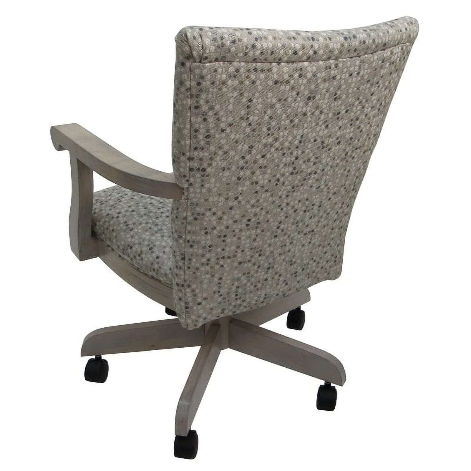 Swivel Wood Dining Caster Chair Mango Plus with Wheels in Spring Mix Gray - Oak