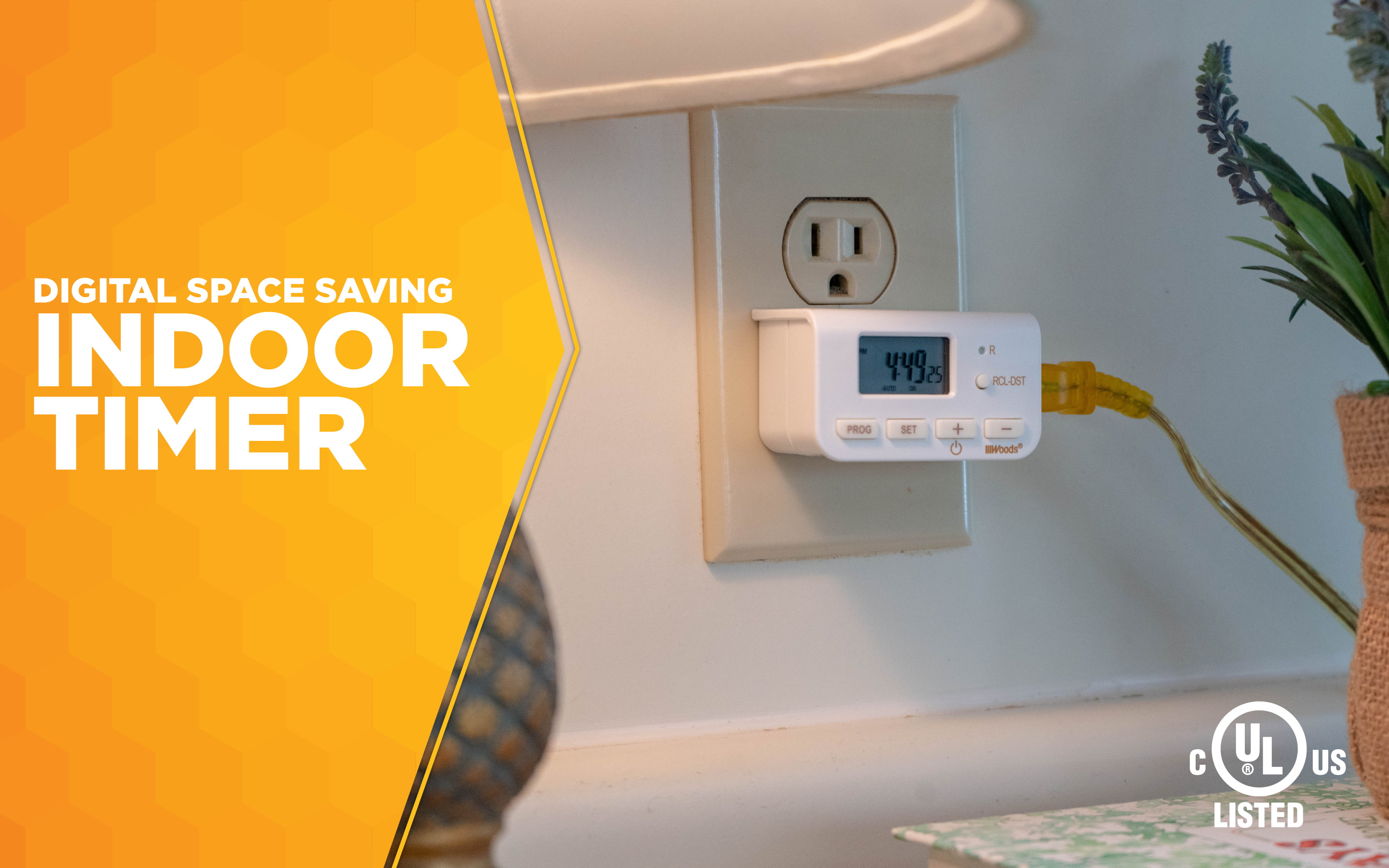 Woods 50007WD Indoor 24-Hour Digital Plug-In Timer, 2 Pack, 1 Polarized Outlet