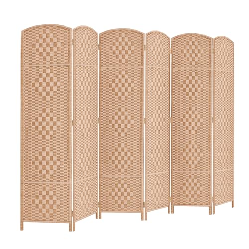 Rose Home Fashion 6 ft Tall Room Divider, Room Dividers and Folding Privacy Screens, 15.7in Privacy Screen 4 Panel Partition Temporary Wall Separation for Private, Dark Coffee