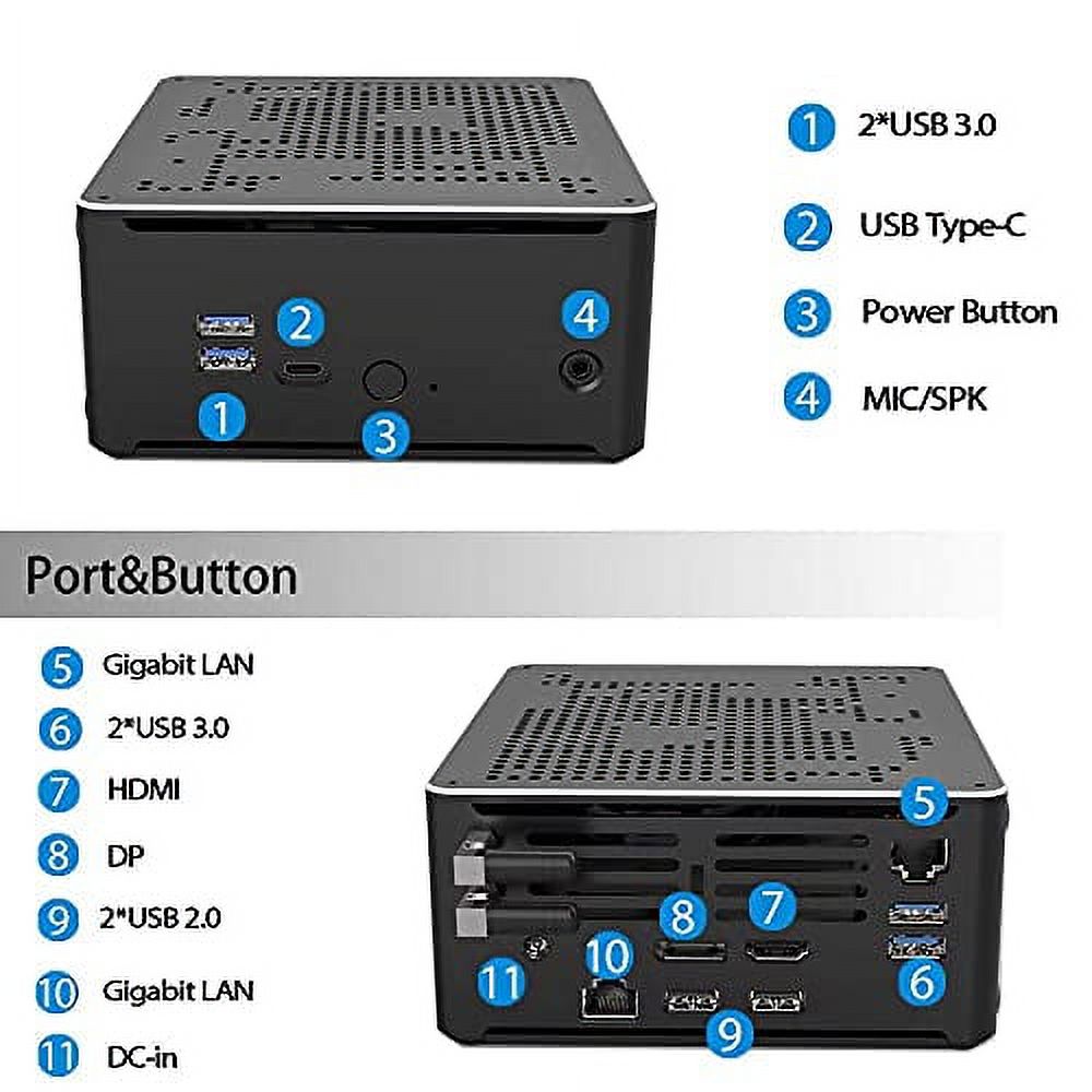 VENOEN Mini PC Core i9 9880H UHD Graphics 630,Windows 10 Pro Mini Desktop Computer,DDR4 32GB RAM/512GB NVME SSD,2 Gigabit Ethernet,HD-MI 2.0,DP,TPC,Dual Band WiFi/BT 4.2