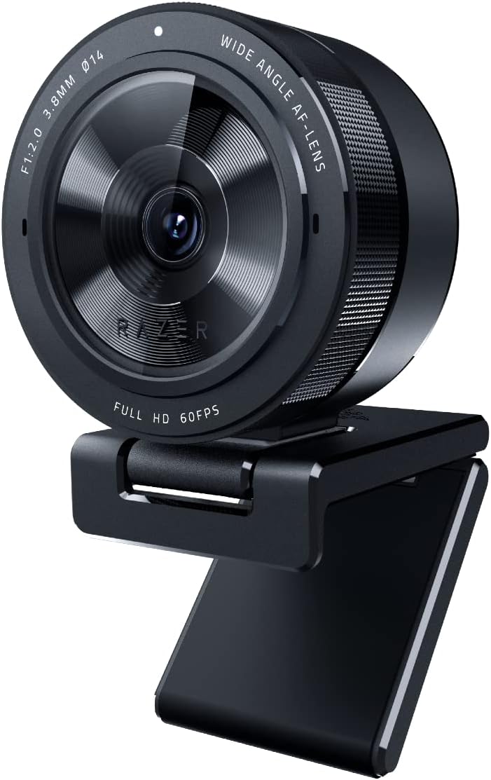 Razer Kiyo Pro Streaming Webcam: Full HD 1080p 60FPS - Adaptive Light Sensor - HDR-Enabled - Wide-Angle Lens with Adjustable FOV - Works with Zoom/Teams/Skype for Conferencing and Video Calling