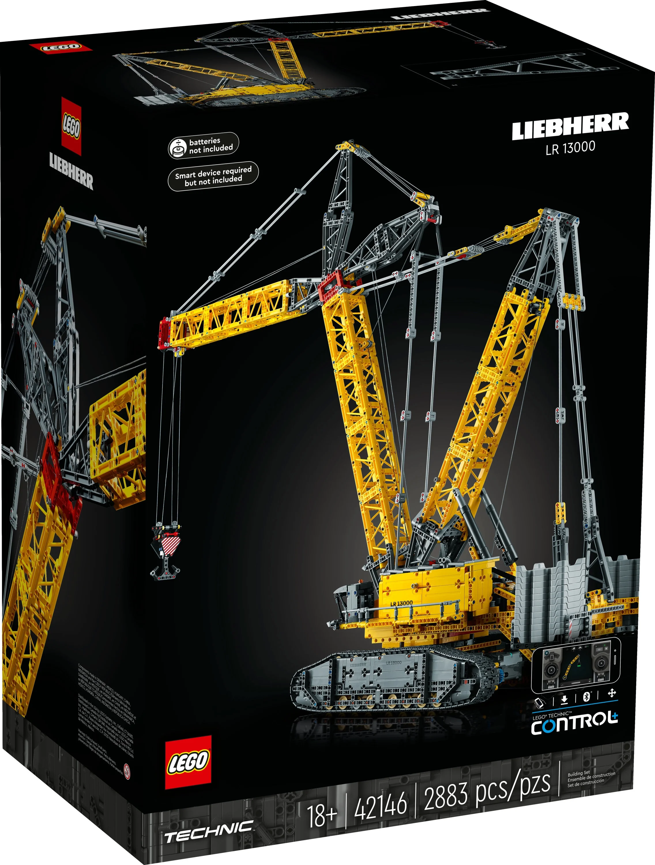 LEGO Technic Liebherr Crawler Crane LR 13000 42146 Advanced Building Kit for Adults, Build and Display this Model Crane, Incredible Details Including Winch System and Luffing Jib