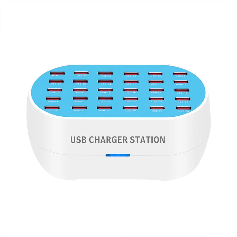 moobody Multiport USB 30-Port Desktop USB Charging Station Hub 32A/160W Power 5V 1A-2.4A Output Smart Identification Replacement for Smartphones Tablets & Multiple Devices