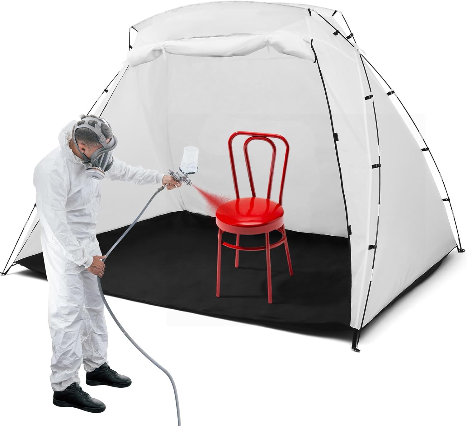 Windyun 8.5 x 6 x 5.5 ft Portable Paint Booth Spray Paint Tent Large Spray Shelter Hobby Painting Station for DIY Spray Painting, White