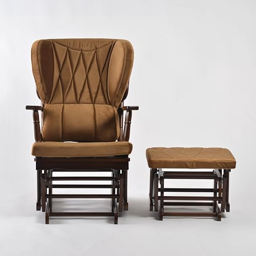 Comfort Deluxe Glider Chair and Ottoman Set (Pumpkin)