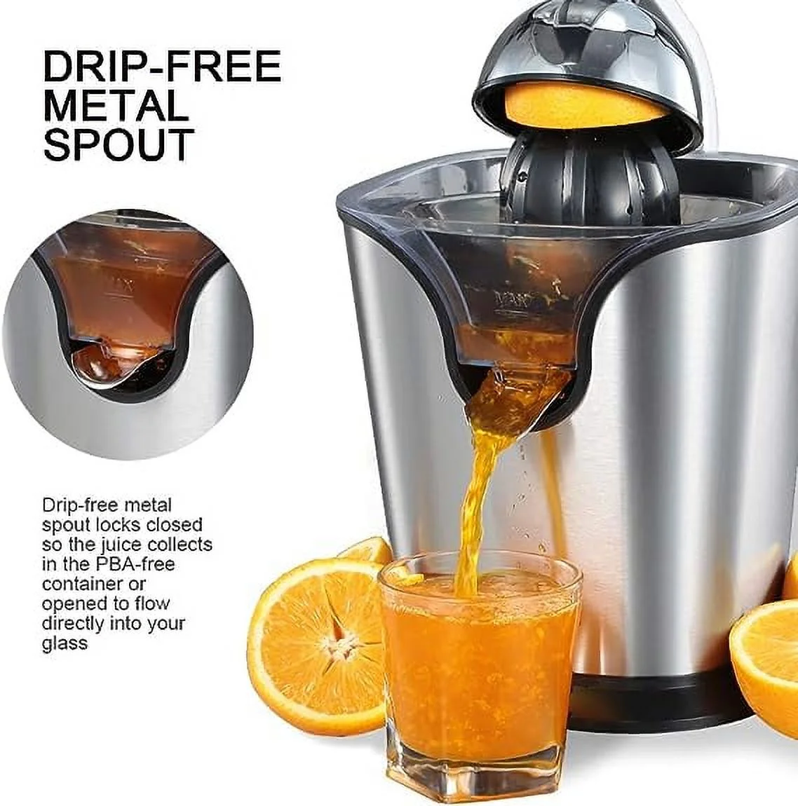 Open Box Secura Upgrade Electric Citrus Juicer Press 160-Watt GS-405Y - Stainless Steel