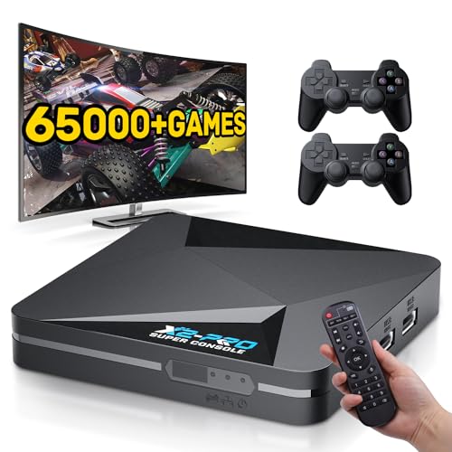2025 Upgrade Kinhank Retro Game Console,Super Console X2 PRO Emulator Console with 65,000+ Classic Games,Retro Gaming Console with EmuElec 4.6 &Android 9.0,4K HD Output,2.4+5G WiFi,BT 5.0