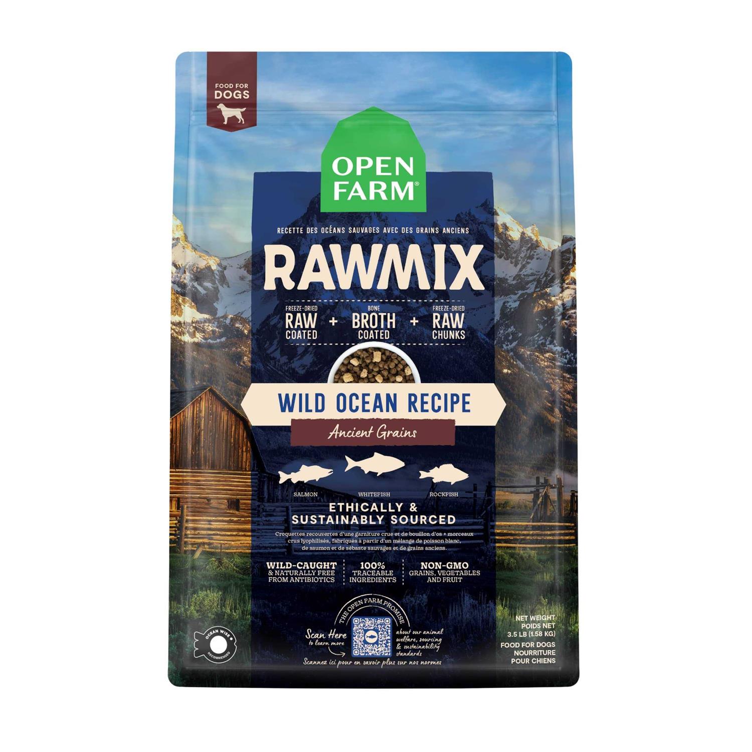 Open Farm Wild Ocean Ancient Grains RawMix Dog Food - Pet Supplies online store