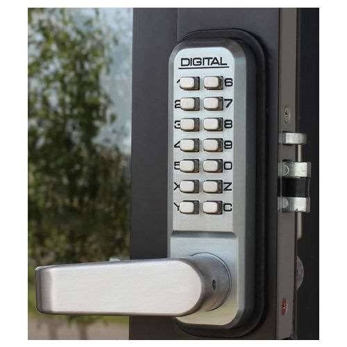Lockey 2985-WH Mechanical Keyless Narrow Stile Lever Handle Lock with Passage Function - White