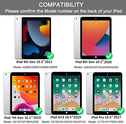 iPad 10.2 Case with Keyboard for iPad 9th/8th/7th Gen, Compatible with iPad Air3/iPad Pro10.5, Detachable BT Keyboard with Magentic Protective Cover, Built-in Pencil Holder, Teal