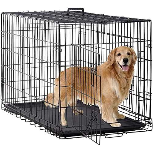 BestPet 24,30,36,42,48 Inch Dog Crates for Large Dogs Folding Mental Wire Crates Dog Kennels Outdoor and Indoor Pet Dog Cage Crate with Double-Door, - Pet Supplies online store