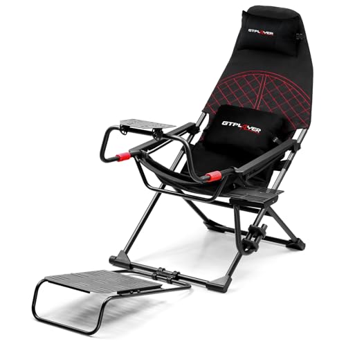 GTPLAYER Sim Racing Cockpit Foldable & Adjustable for High Performance Sim Racing Compact & Flexible Supports All Steering Wheels & Pedals for PC and Console Actifit Edition (Blue)