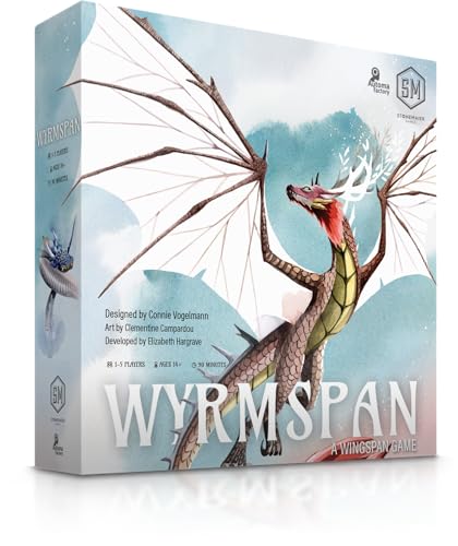 Stonemaier Games: Wyrmspan - A Wingspan Game by Connie Vogelmann | Build a Cavernous Sanctuary for Beautiful Dragons | Strategy Board Game for Adults and Family | 1-5 Players, 90-120 Min, Ages 14+