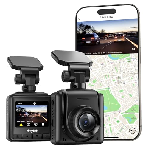 Dash Cam WiFi 2K, Car Camera with APP, Front Dash Camera for Cars, Mini Dashcams with WDR Night Vision, 24 Hours Parking Monitor, Loop Recording, G-Sensor