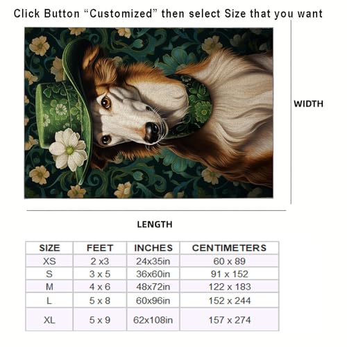 Nova Scotia Duck Tolling Retriever Dog Rugs for Living Room Bedroom, Wild Animals Prints Area Rug, Dog Carpet Rug Floor Sofa Mat for Home Decor St Patrick's Day Customize Size