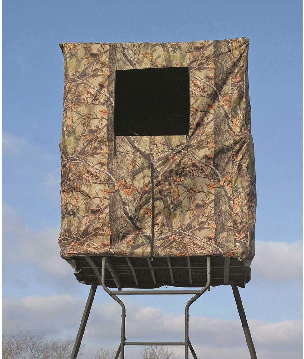 Guide Gear Elevated Deer Hunting Blind, Camo Tent for Tower Stand, 2 Person, Universal