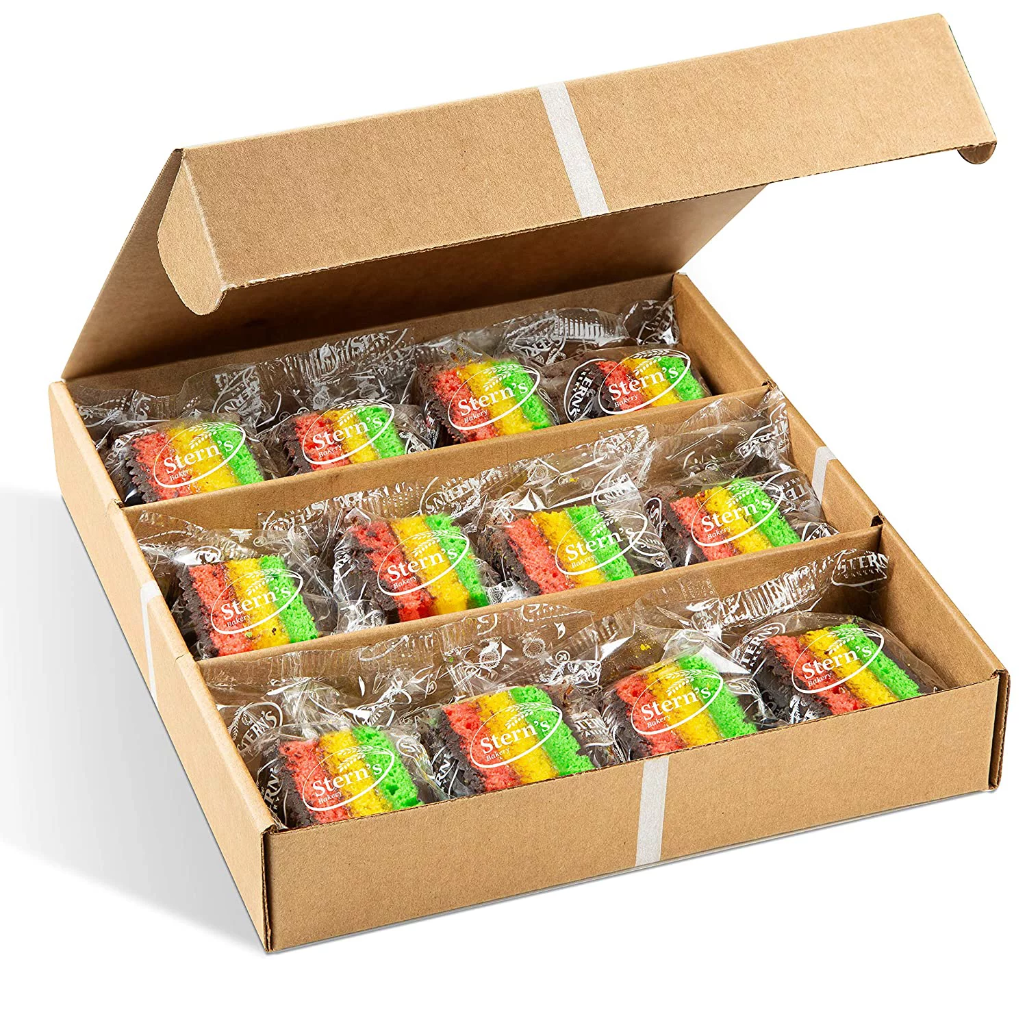 Rainbow Cookie Gift Basket | 12 Individually Wrapped Italian Rainbow Cookies | Prime Delivery | Christmas, Thanksgiving, Birthdays | Men Women Colleagues | Dairy & Nut Free | Kosher | Stern’s Bakery