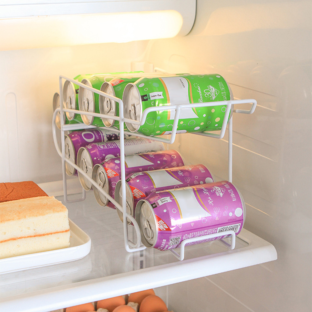 Double-layer Beer Soda Can 10 Storage Box Kitchen Fridge Drink Bottle Fridge Organizer;Double-layer Beer Soda Can 10 Storage Box Fridge Drink Bottle Organizer