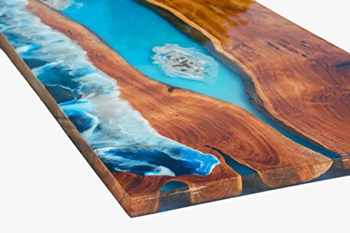 Customized Large Epoxy Table, Resin River Dining Table for 2, 4, 6, 8, Living Room Table Epoxy Coffee Table Top, Bar Counter (16.5