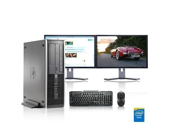Refurbished - HP DC Desktop Computer 3.0 GHz Core 2 Duo Tower PC, 2GB, 250GB Hdd, Windows 10 Home x64, 17 inch Dual Monitor , Ra