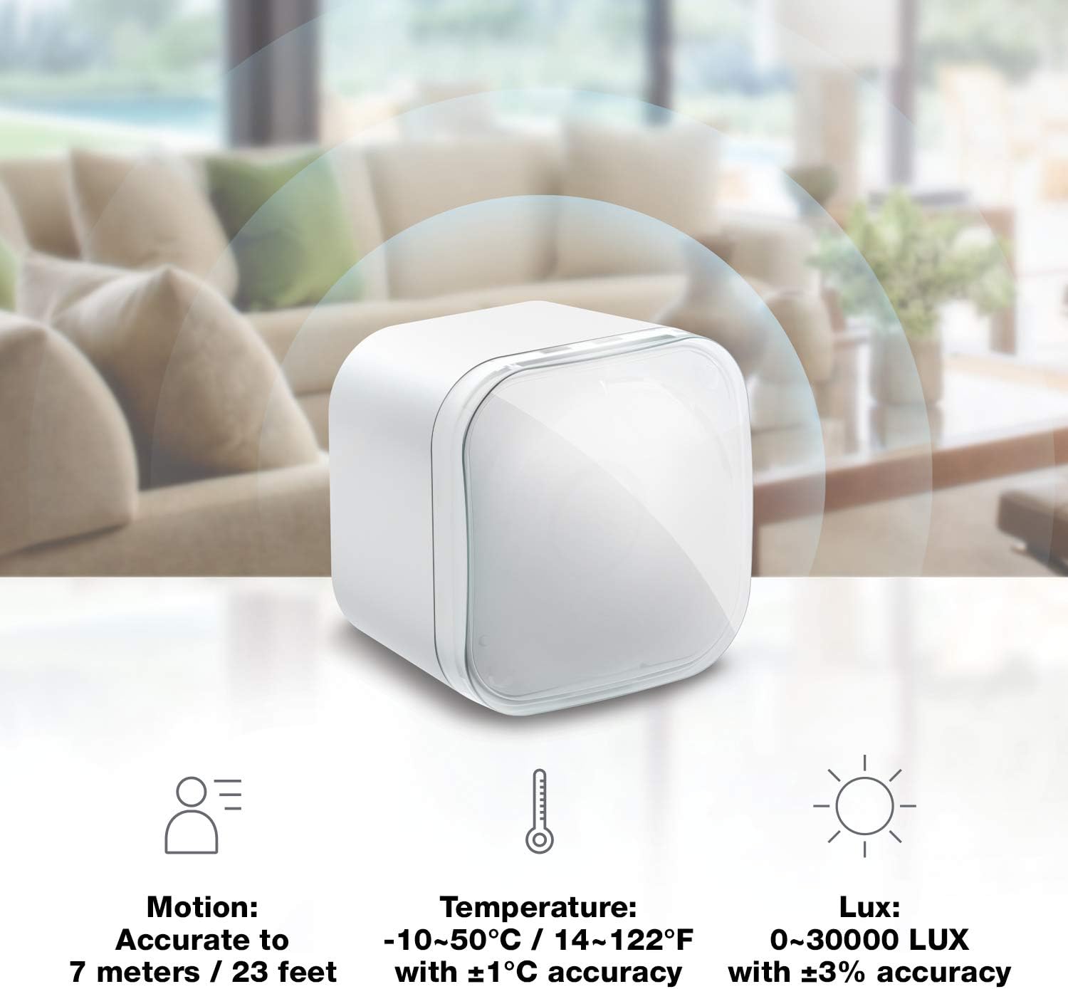 Aeotec TriSensor, Z-Wave Plus S2 Enabled Zwave Motion Sensor, Temperature, Light Sensor, Work with Zwave Hub Smartthings 3-in 1 Security System, Battery Powered Pack of 2