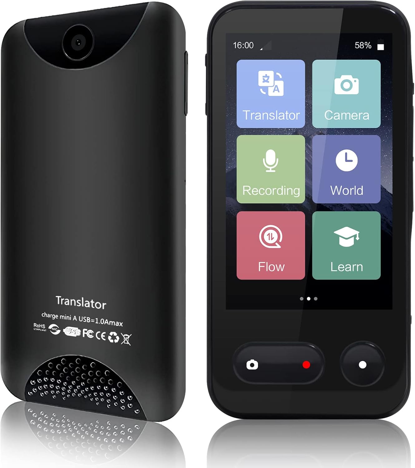 Language Translator Device,138 Language Portable Instant Two-Way Language Translator Support SIM/WiFi/Images/Recording/Traffic Recharge Smart Tranlator Device