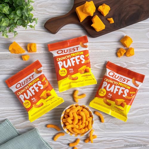 Quest Nutrition Crunchy Protein Puffs, Spicy, 17g Protein, 3g Carbs, Gluten Free, Baked, 10 Count