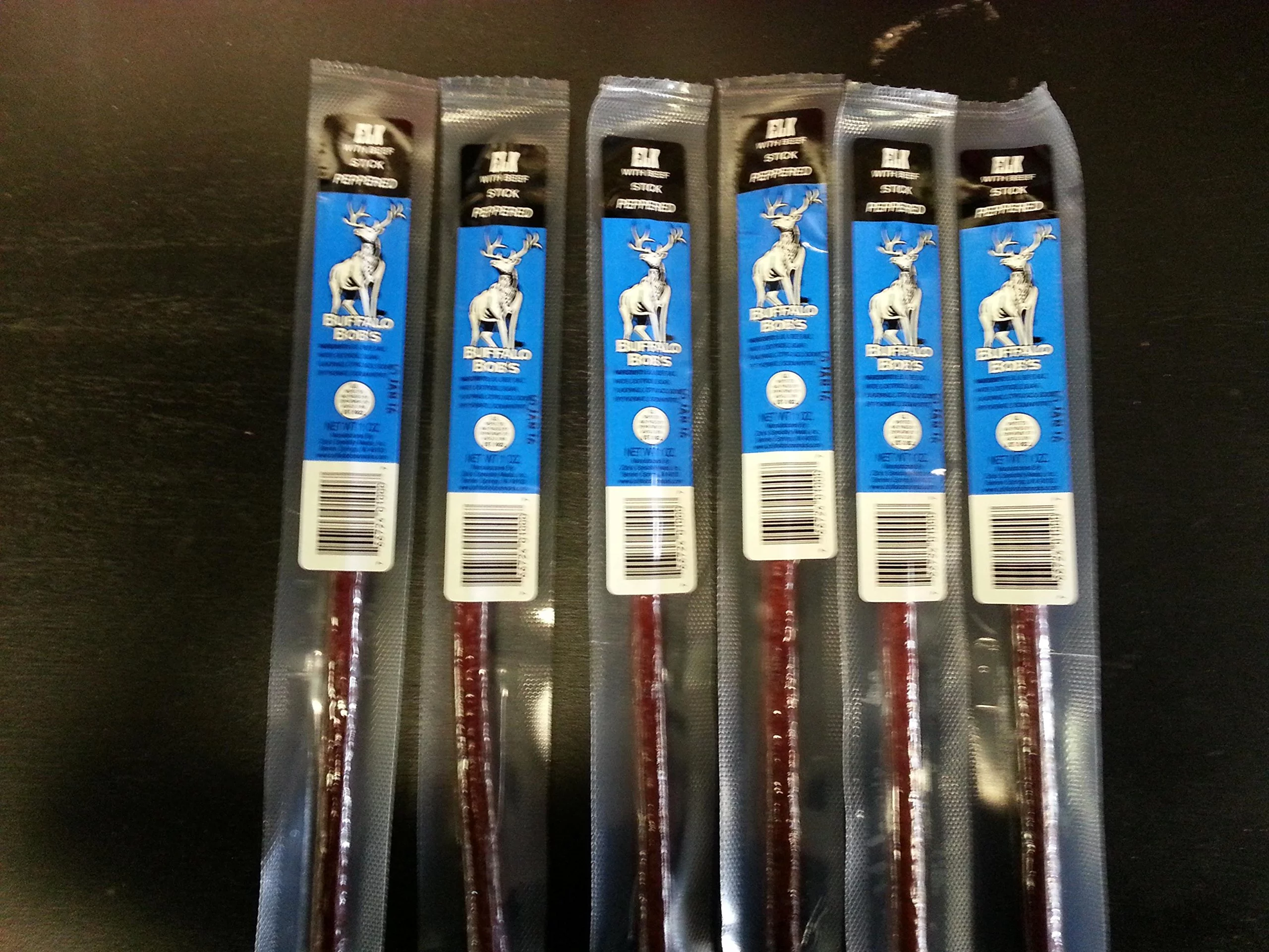 Deliciously Savory Buffalo Bob's Elk-Peppered Meat Sticks - Irresistible 6 Pack!