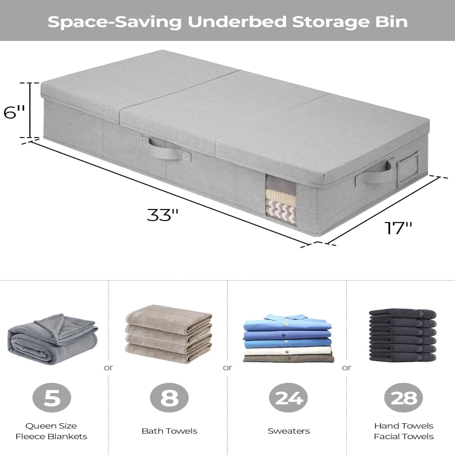 dxynlzq 2-Pack  Under Bed Storage Bins with Lids  Underbed Storage Containers with Handles and Label Holder  Closet Organizer for Clothes  Blankets  Sweater