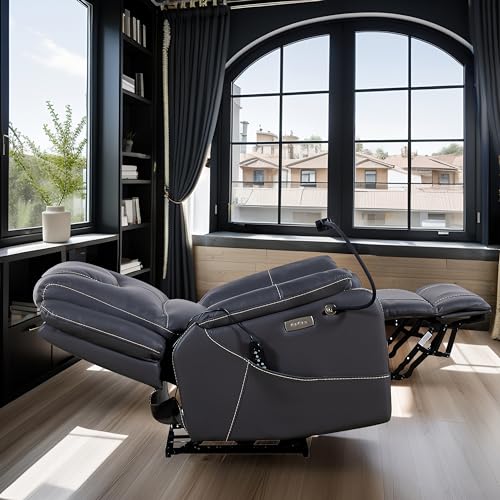 Power Zero Gravity Chair: Electric Recliner with Heat and Massage, Phone Holder for Living Room, Side Pockets, OKIN Motor, USB Port - Scratch Resistant Eco Leather Reddish Brown