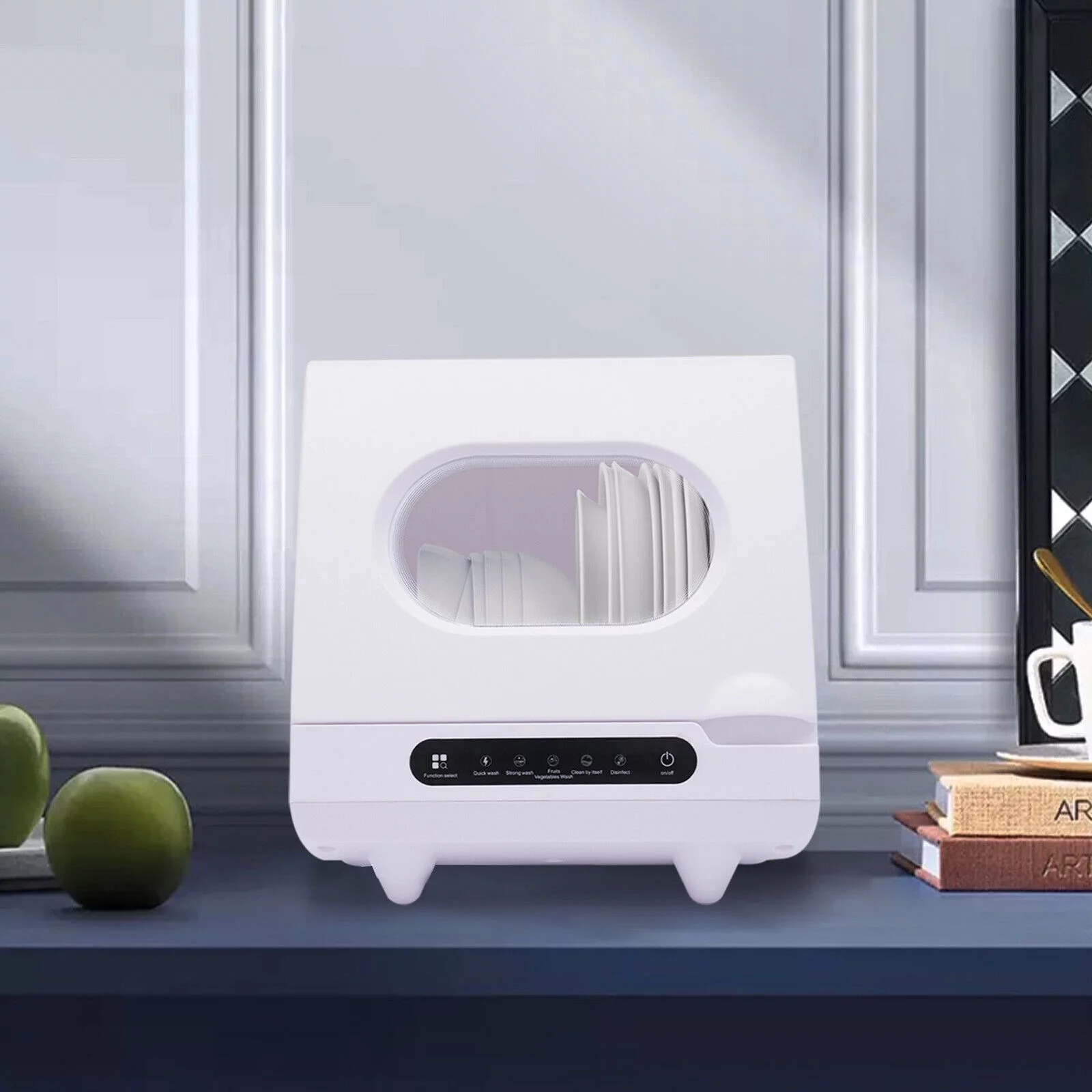 FETCOI Portable Countertop Portable Countertop Dishwasher Compact Dishwasher 5 Programs