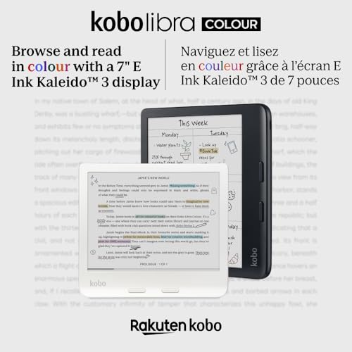 Kobo Libra Colour | eReader | 7” Glare-Free Colour E Ink Kaleido™ 3 Display | Dark Mode Option | Audiobooks | Waterproof | Black