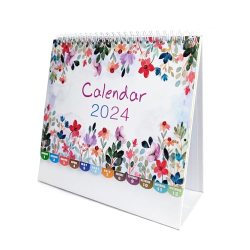 2024 Desk Calendar - Standing Flip 12 Months Calendar from January 2024 - December 2024, 8