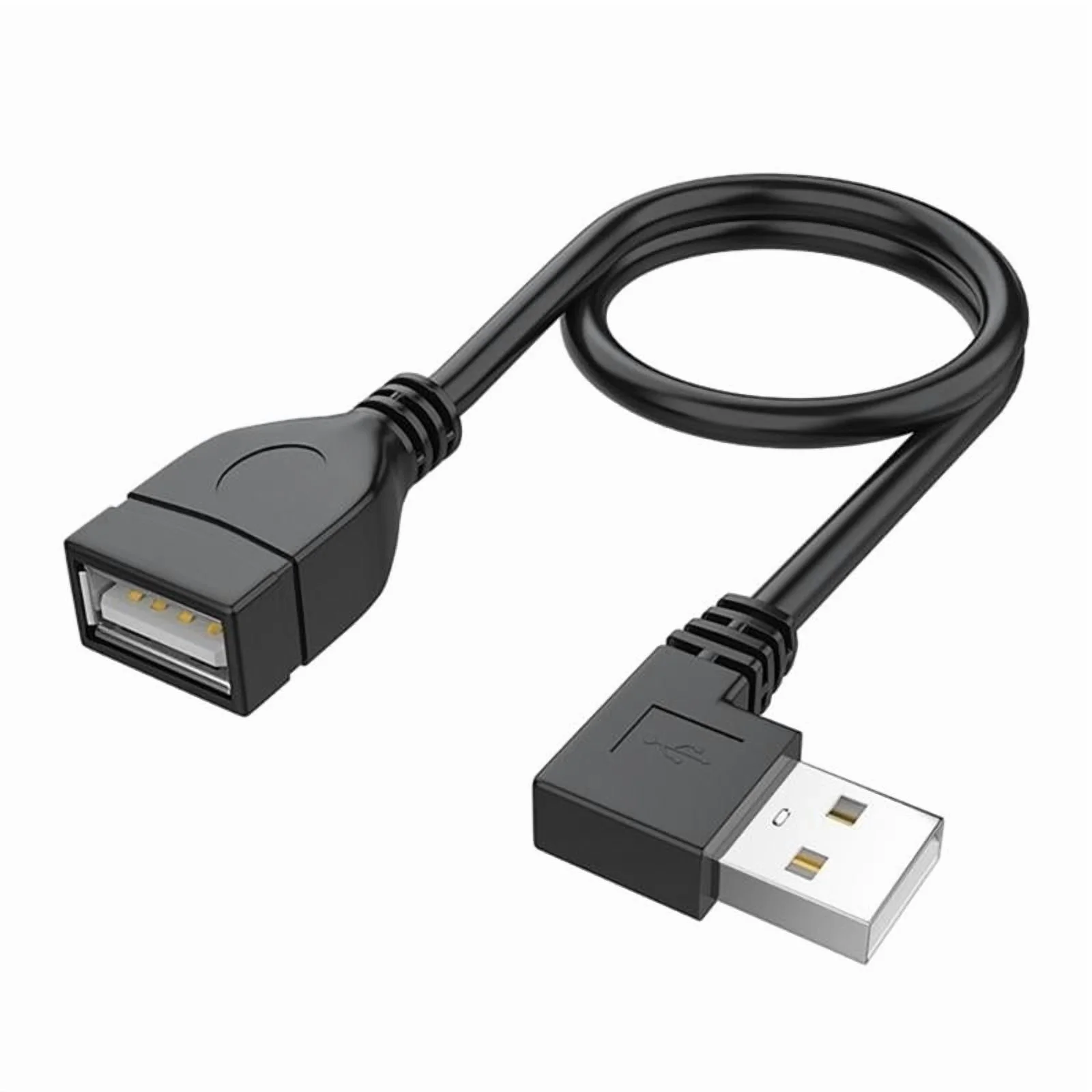 USB 2.0 Extension Cable Male to Female 90 Degree Angled Line Supports Charging and Data Transfer for Various Devices