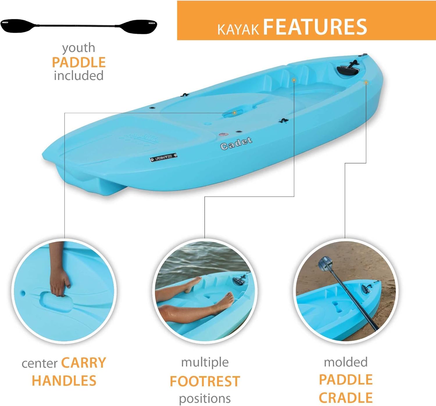 Lifetime Cadet Youth Kayak, Paddle Included