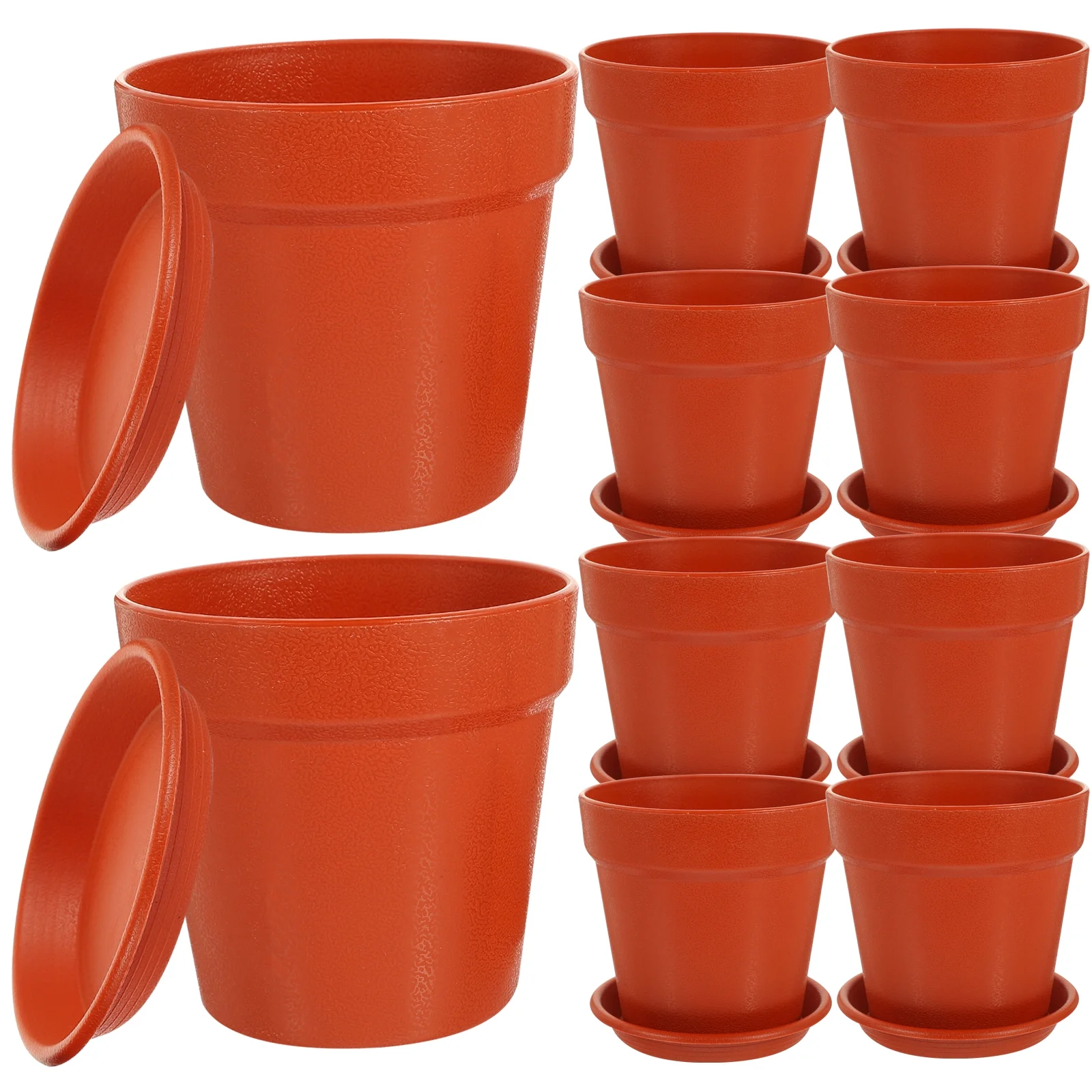 10 Sets Pots Imitation Pottery Plastic Flower Nursery Garden Planter