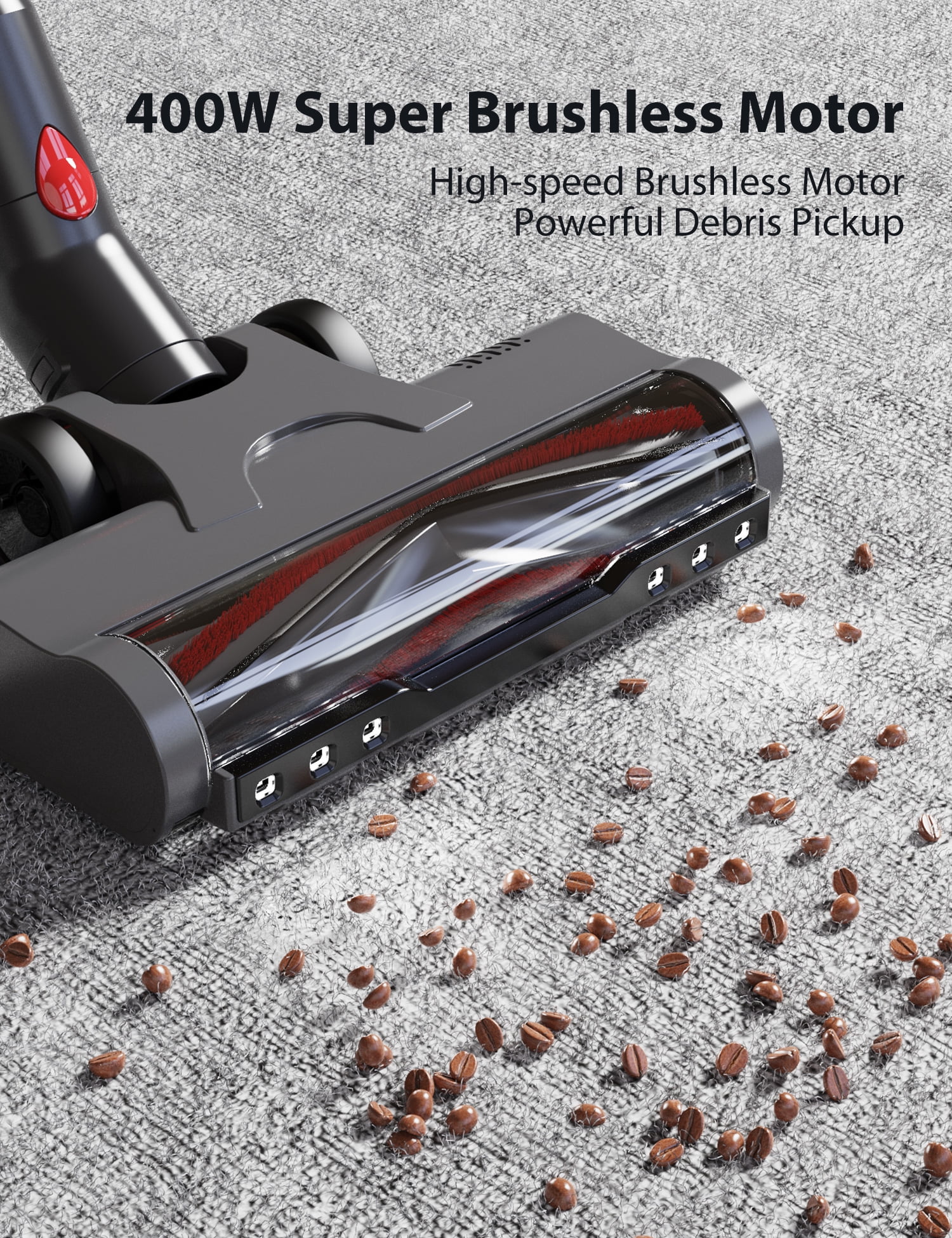 Maircle Powerful Stick Cordless Vacuum Cleaner with Rich Accessories for Pet Hair Carpet Hard Floor