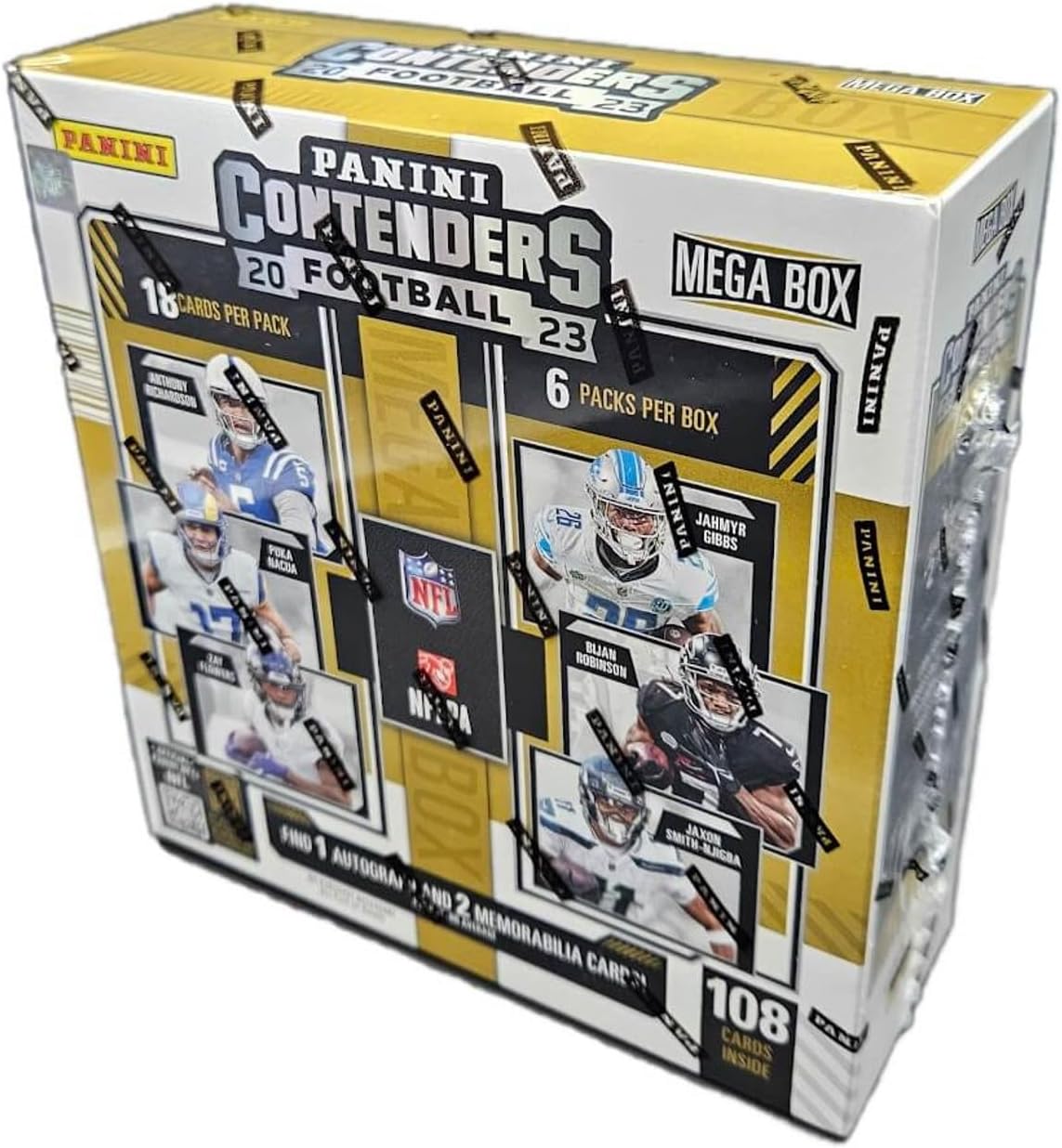 Panini 2023 Contenders Football Mega Trading Card Box (108 Cards/Box) One Autograph Teal Parallels
